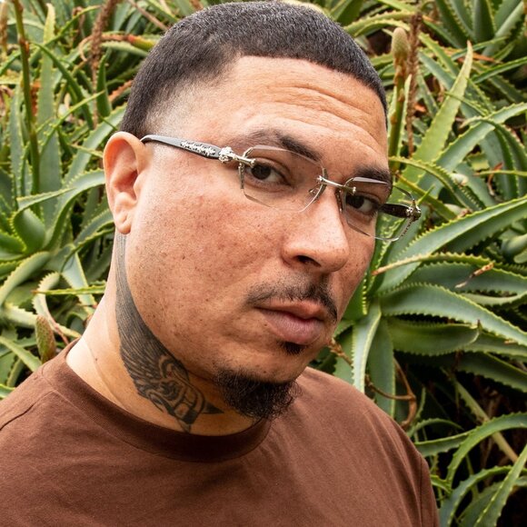 Clear Lens Silver Frame Retro Gothic Cross Style Edge Cut Rimless Eye Glasses - Picture 3 of 8